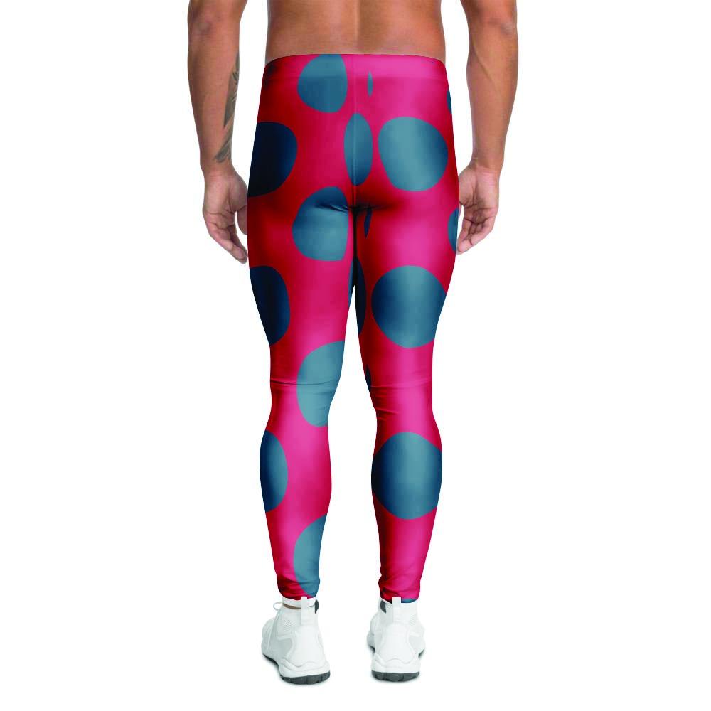 Red And Blue Polka Dot Men's Leggings-grizzshop