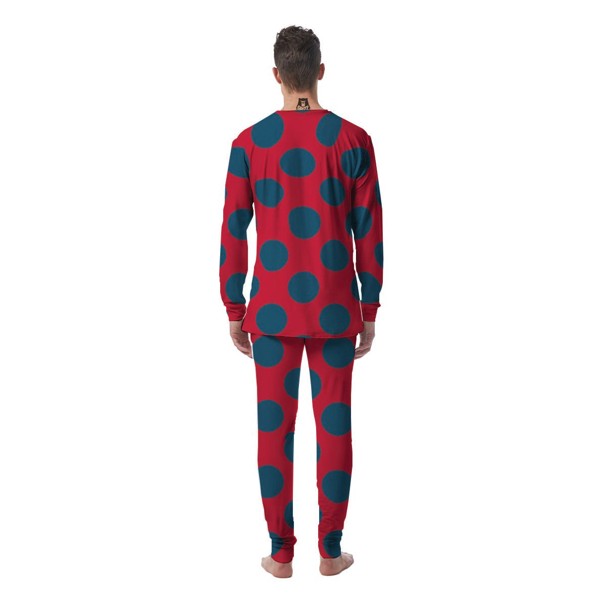 Red And Blue Polka Dot Men's Pajamas-grizzshop