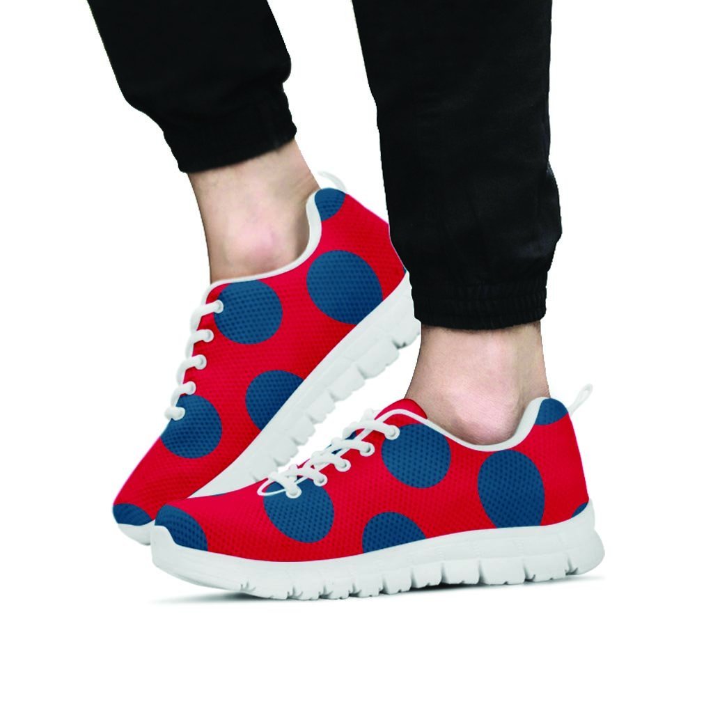 Red And Blue Polka Dot Men's Sneakers-grizzshop