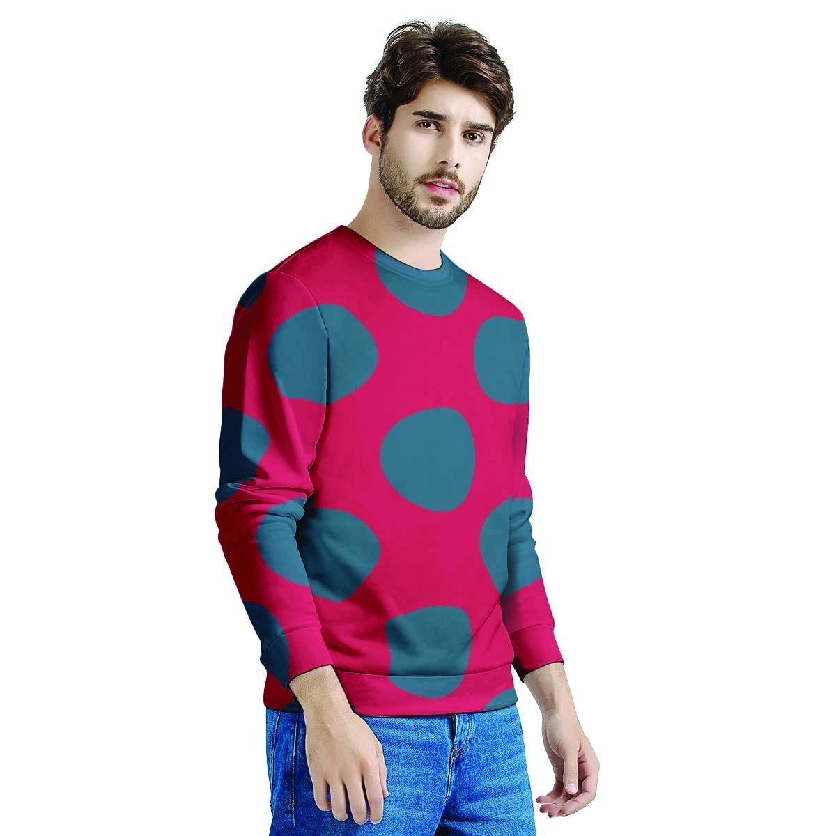 Red And Blue Polka Dot Men's Sweatshirt-grizzshop