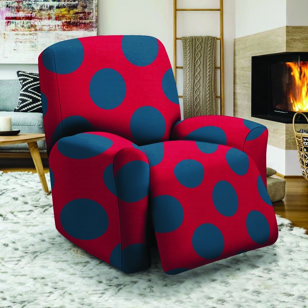 Red And Blue Polka Dot Recliner Cover-grizzshop