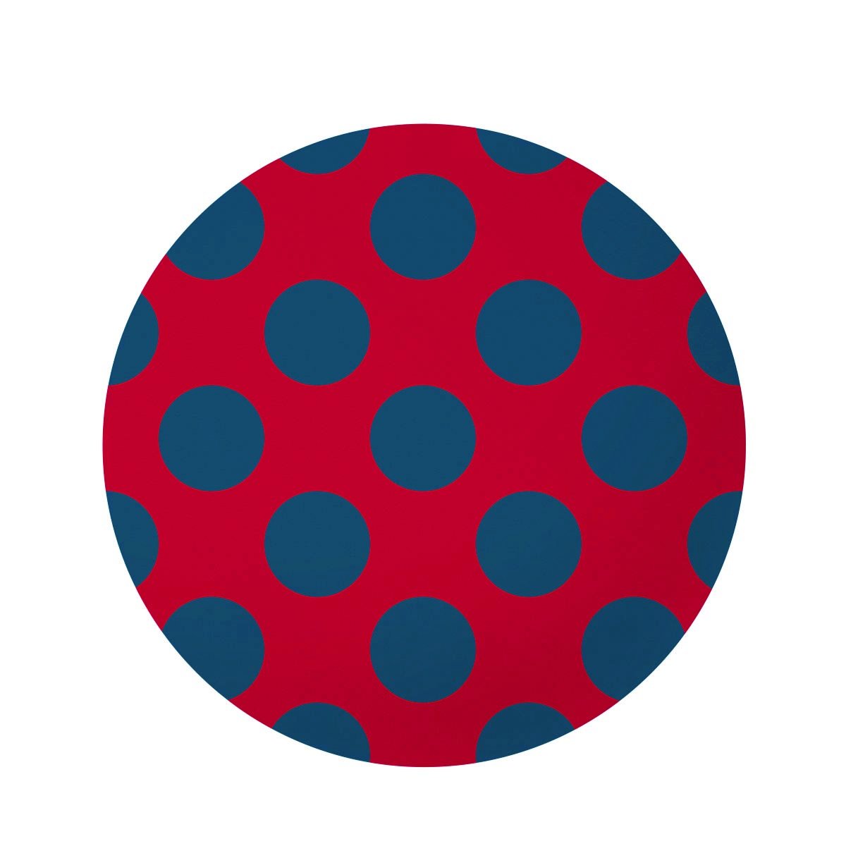Red And Blue Polka Dot Round Rug-grizzshop