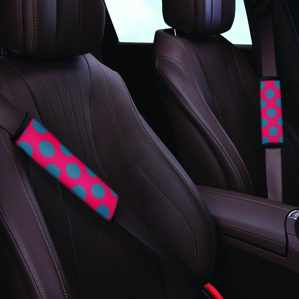 Red And Blue Polka Dot Seat Belt Cover-grizzshop