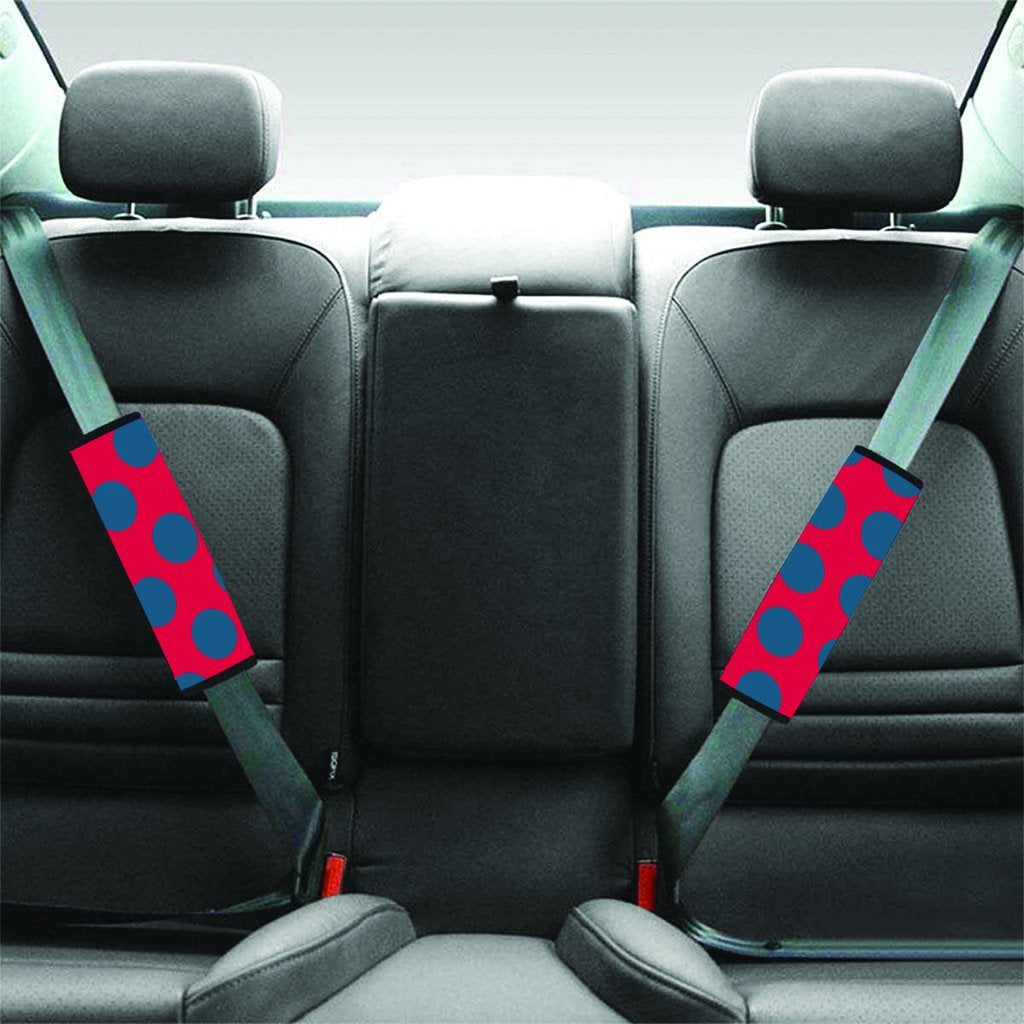 Red And Blue Polka Dot Seat Belt Cover-grizzshop