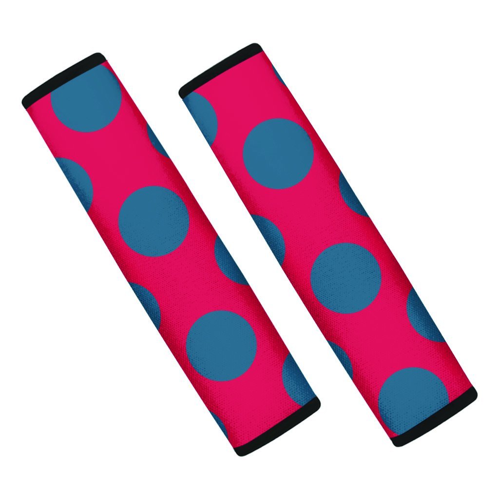 Red And Blue Polka Dot Seat Belt Cover-grizzshop