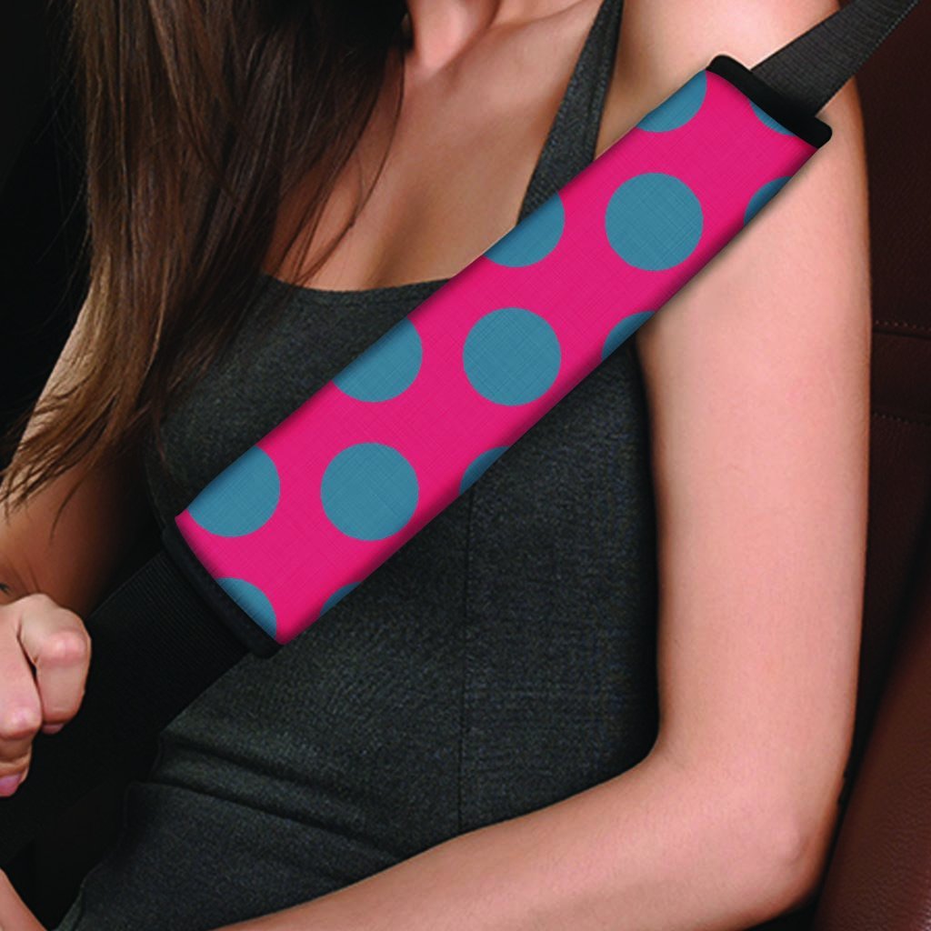 Red And Blue Polka Dot Seat Belt Cover-grizzshop