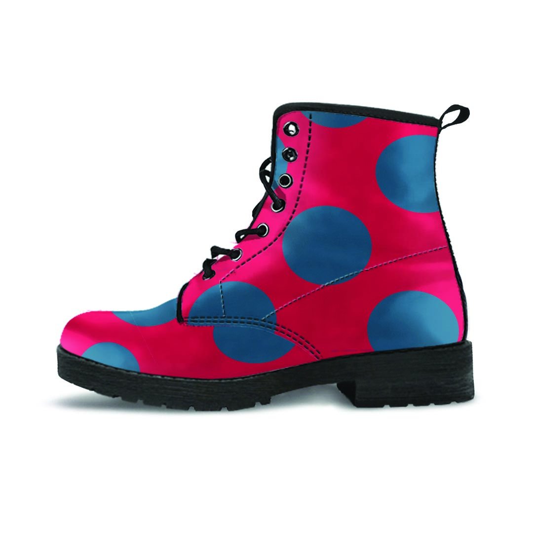 Red And Blue Polka Dot Women's Boots-grizzshop