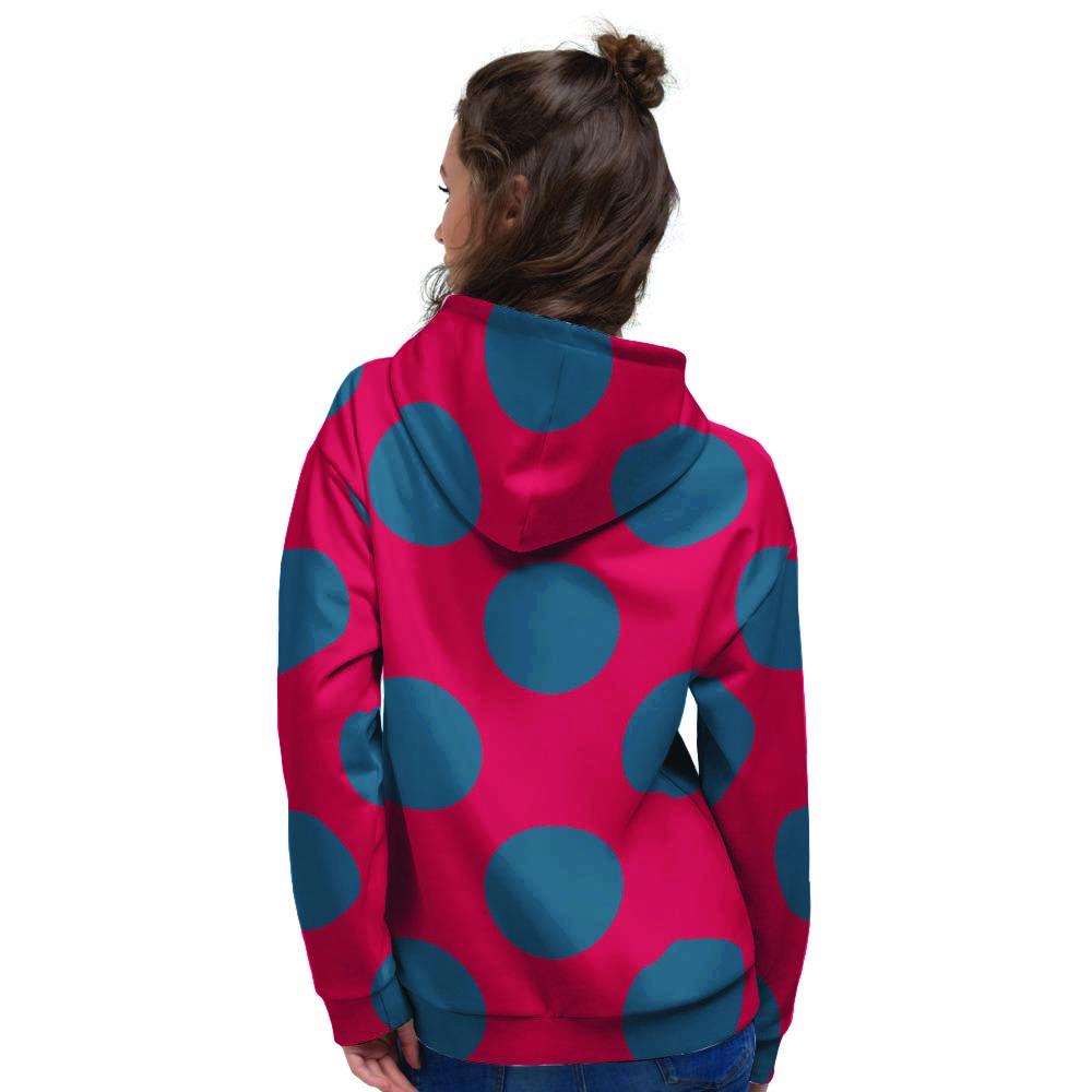 Red And Blue Polka Dot Women's Hoodie-grizzshop