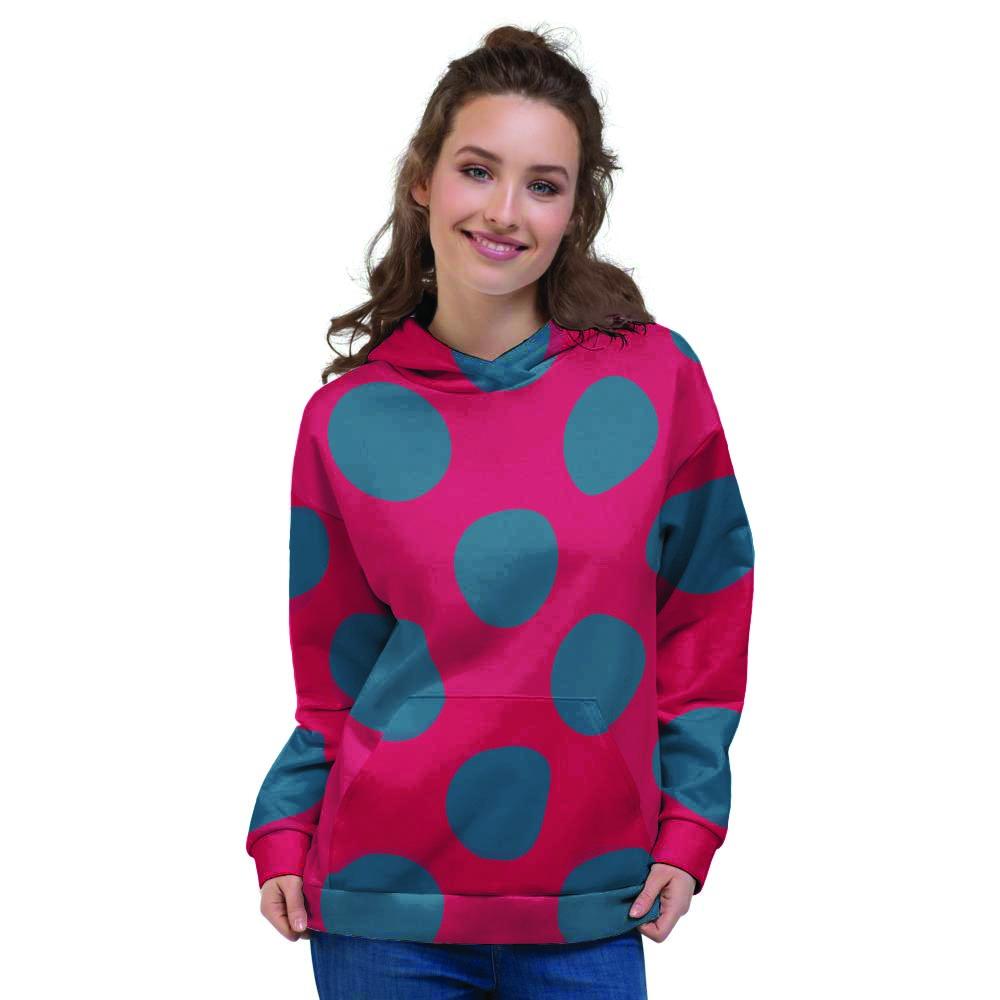 Red And Blue Polka Dot Women's Hoodie-grizzshop