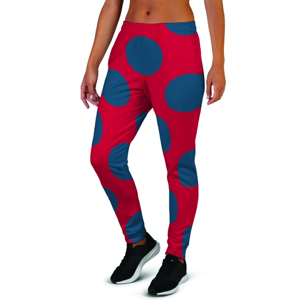 Red And Blue Polka Dot Women's Joggers-grizzshop