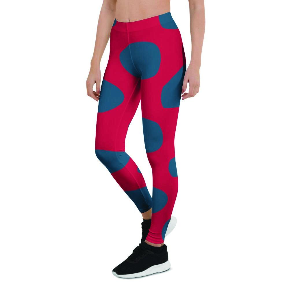 Red And Blue Polka Dot Women's Leggings-grizzshop