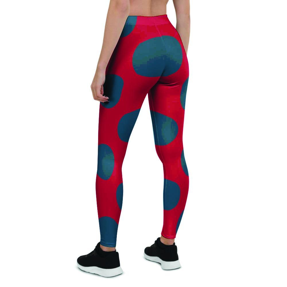 Red And Blue Polka Dot Women's Leggings-grizzshop