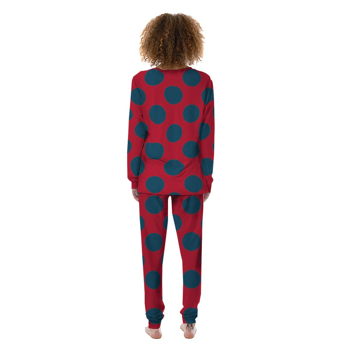 Red And Blue Polka Dot Women's Pajamas-grizzshop