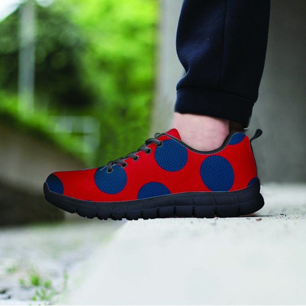 Red And Blue Polka Dot Women's Sneakers-grizzshop