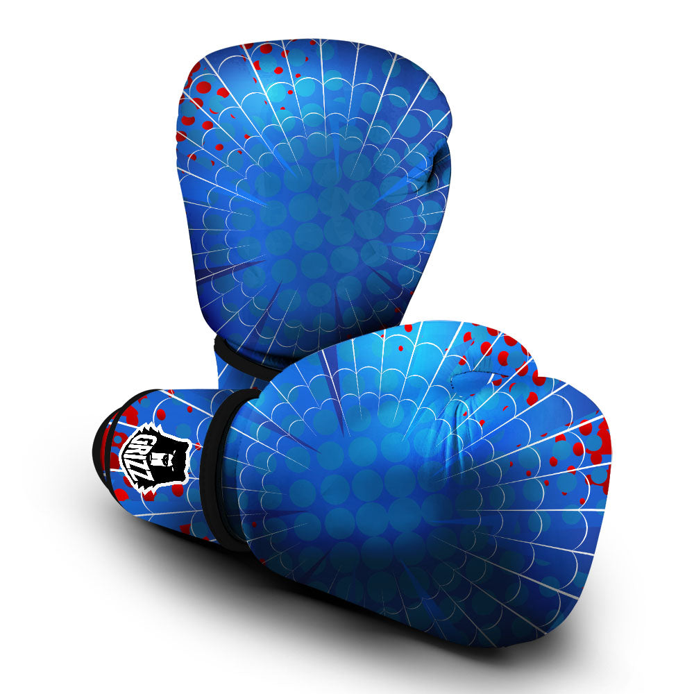 Red And Blue Spider Web Cartoon Print Boxing Gloves-grizzshop