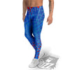 Red And Blue Spider Web Cartoon Print Men's Leggings-grizzshop