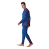 Red And Blue Spider Web Cartoon Print Men's Pajamas-grizzshop