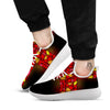 Red And Orange Cross Stained Glass Print White Athletic Shoes-grizzshop