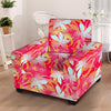 Red And Orange Hibiscus Hawaiian Print Armchair Cover-grizzshop