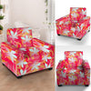 Red And Orange Hibiscus Hawaiian Print Armchair Cover-grizzshop