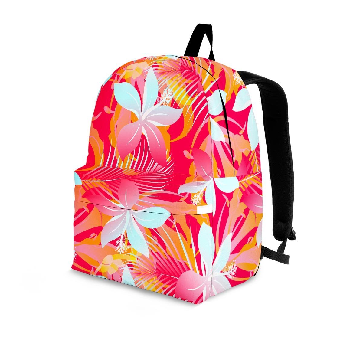 Red And Orange Hibiscus Hawaiian Print Backpack-grizzshop