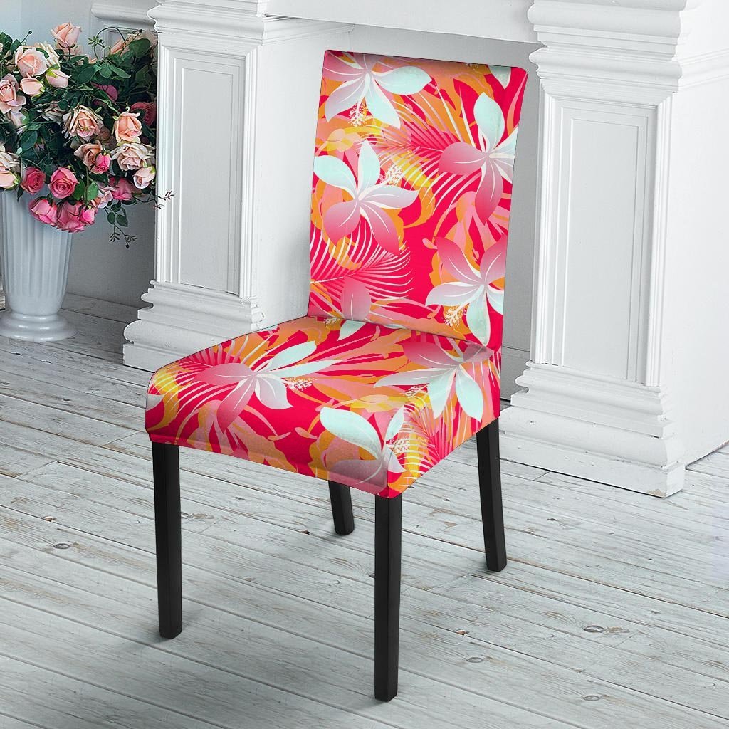 Red And Orange Hibiscus Hawaiian Print Chair Cover-grizzshop
