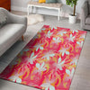 Red And Orange Hibiscus Hawaiian Print Floor Mat-grizzshop