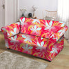 Red And Orange Hibiscus Hawaiian Print Loveseat Cover-grizzshop