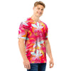 Red And Orange Hibiscus Hawaiian Print Men T Shirt-grizzshop