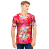 Red And Orange Hibiscus Hawaiian Print Men T Shirt-grizzshop