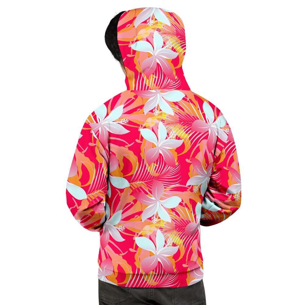 Red And Orange Hibiscus Hawaiian Print Men's Hoodie-grizzshop