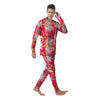 Red And Orange Hibiscus Hawaiian Print Men's Pajamas-grizzshop