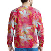 Red And Orange Hibiscus Hawaiian Print Men's Sweatshirt-grizzshop