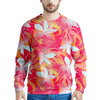 Red And Orange Hibiscus Hawaiian Print Men's Sweatshirt-grizzshop