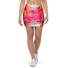 Red And Orange Hibiscus Hawaiian Print Mini Skirt-grizzshop