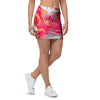 Red And Orange Hibiscus Hawaiian Print Mini Skirt-grizzshop