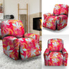 Red And Orange Hibiscus Hawaiian Print Recliner Cover-grizzshop