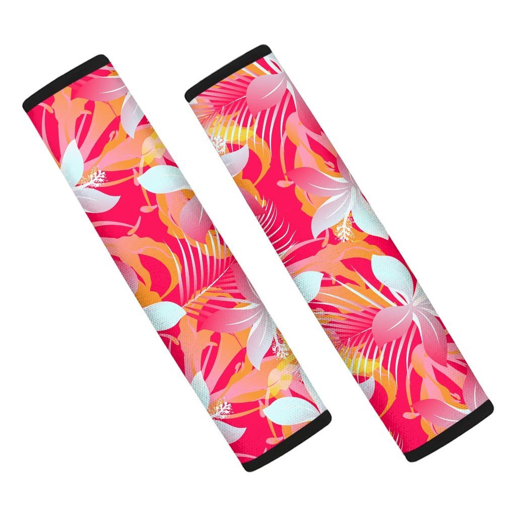 Red And Orange Hibiscus Hawaiian Print Seat Belt Cover-grizzshop