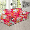 Red And Orange Hibiscus Hawaiian Print Sofa Cover-grizzshop