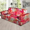 Red And Orange Hibiscus Hawaiian Print Sofa Cover-grizzshop