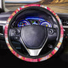 Red And Orange Hibiscus Hawaiian Print Steering Wheel Cover-grizzshop