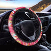 Red And Orange Hibiscus Hawaiian Print Steering Wheel Cover-grizzshop