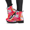 Red And Orange Hibiscus Hawaiian Print Women's Boots-grizzshop