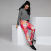 Red And Orange Hibiscus Hawaiian Print Women's Joggers-grizzshop