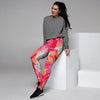 Red And Orange Hibiscus Hawaiian Print Women's Joggers-grizzshop