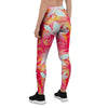 Red And Orange Hibiscus Hawaiian Print Women's Leggings-grizzshop