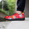 Red And Orange Hibiscus Hawaiian Print Women's Sneakers-grizzshop