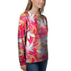 Red And Orange Hibiscus Hawaiian Print Women's Sweatshirt-grizzshop