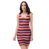 Red And Pink Mexican Baja Bodycon Dress-grizzshop