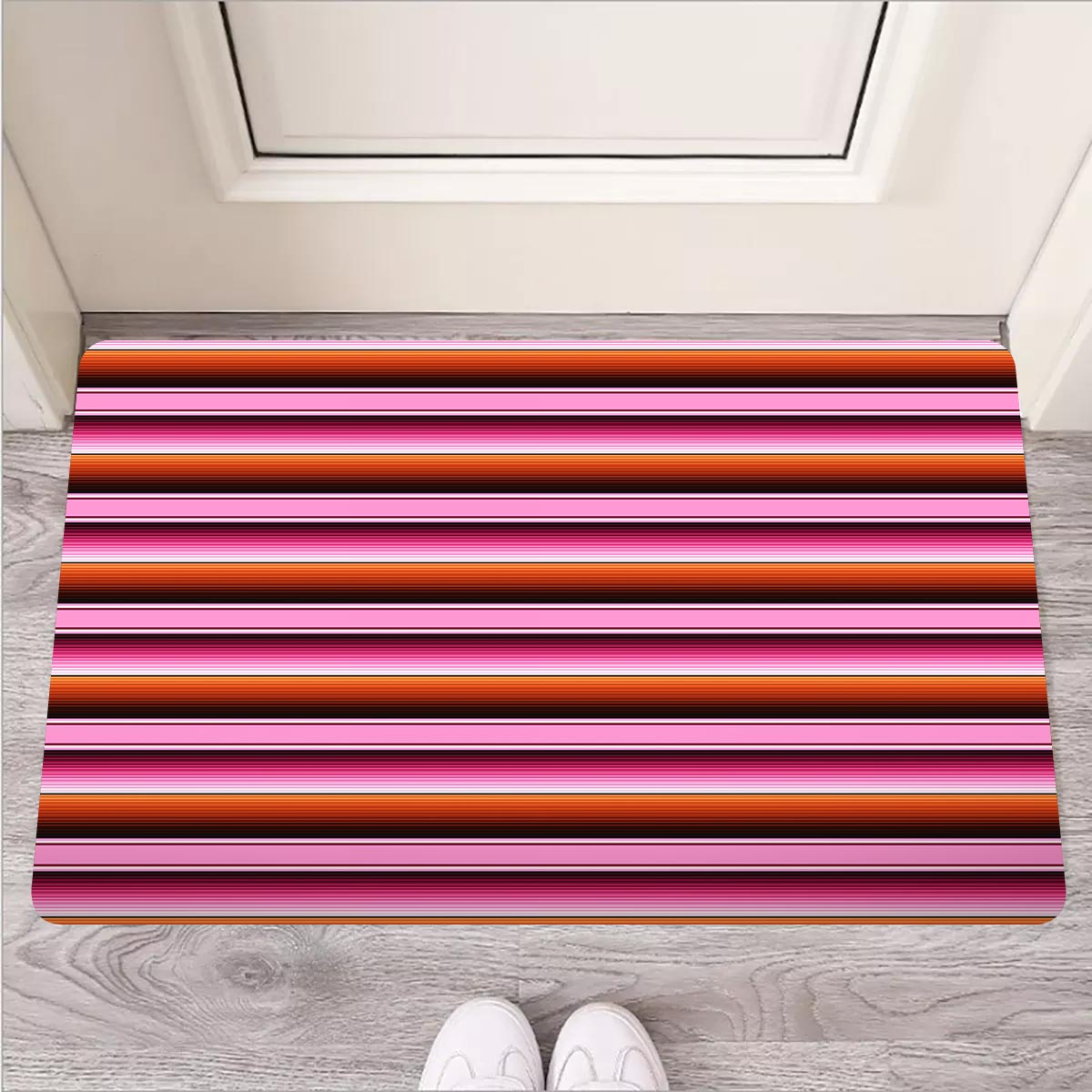 Red And Pink Mexican Baja Door Mat-grizzshop